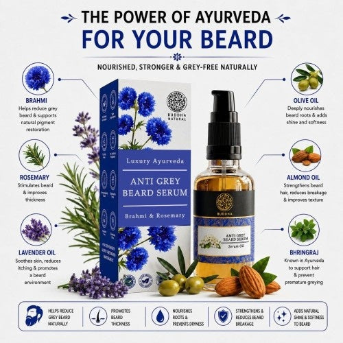 Anti Grey Beard Serum Oil - 100% Ayush Certified - For Premature Greying and Restore Natural Beard Color
