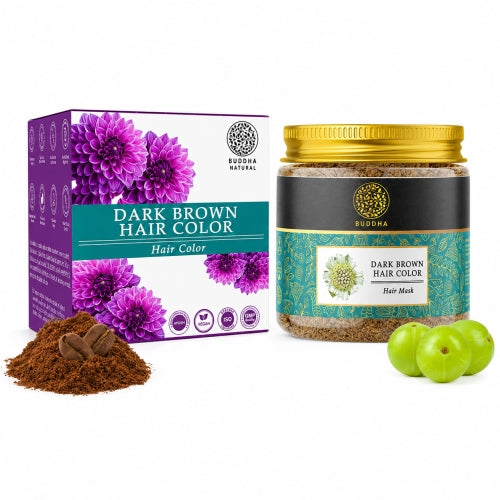 Dark Brown Hair Color Powder - Natural Plant Ingredients - Get Instant Dark Brown Hair - Ammonia Free, Bleach Free, Sulphate Free