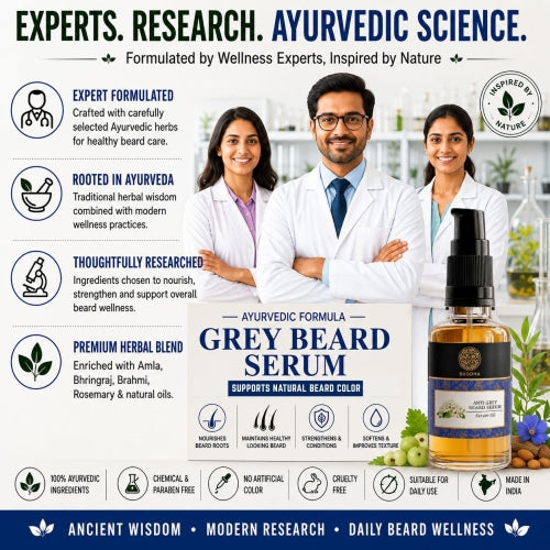 Anti Grey Beard Serum Oil - 100% Ayush Certified - For Premature Greying and Restore Natural Beard Color