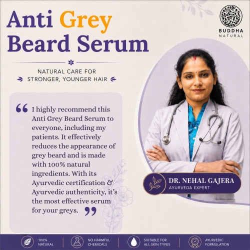Anti Grey Beard Serum Oil - 100% Ayush Certified - For Premature Greying and Restore Natural Beard Color
