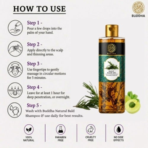 Anti Bald Hair Oil - 100% Ayush Certified - Fights Baldness, Promotes Hair Growth, Revitalizes Root Follicles & Reduces Hair Loss