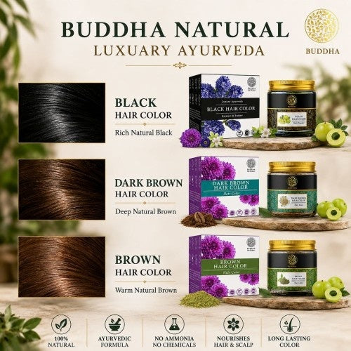 Dark Brown Hair Color Powder - Natural Plant Ingredients - Get Instant Dark Brown Hair - Ammonia Free, Bleach Free, Sulphate Free