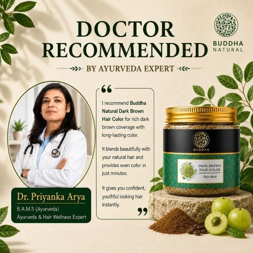Dark Brown Hair Color Powder - Natural Plant Ingredients - Get Instant Dark Brown Hair - Ammonia Free, Bleach Free, Sulphate Free