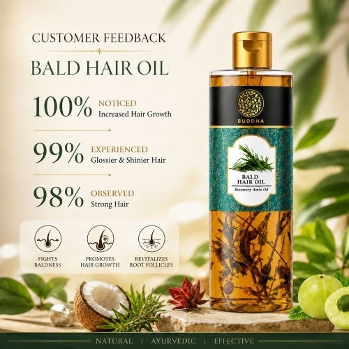 Anti Bald Hair Oil - 100% Ayush Certified - Fights Baldness, Promotes Hair Growth, Revitalizes Root Follicles & Reduces Hair Loss