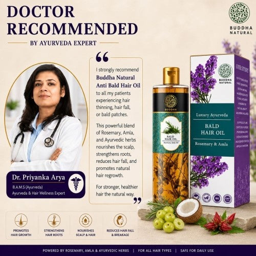 Anti Bald Hair Oil - 100% Ayush Certified - Fights Baldness, Promotes Hair Growth, Revitalizes Root Follicles & Reduces Hair Loss