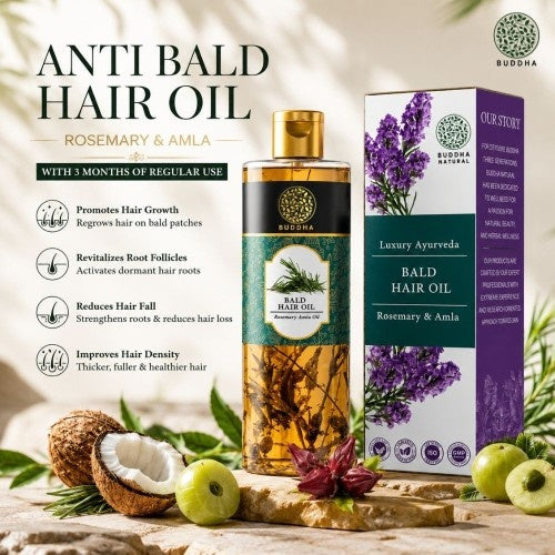 Anti Bald Hair Oil - 100% Ayush Certified - Fights Baldness, Promotes Hair Growth, Revitalizes Root Follicles & Reduces Hair Loss