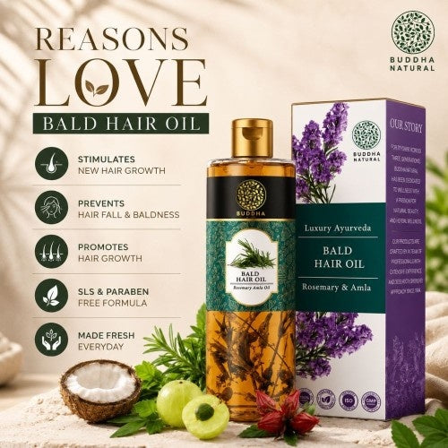 Anti Bald Hair Oil - 100% Ayush Certified - Fights Baldness, Promotes Hair Growth, Revitalizes Root Follicles & Reduces Hair Loss