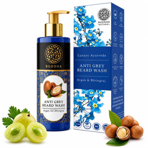 Anti Grey Beard Wash - 100% Ayush Certified - Reduce Premature Greying & Restore Black Beard